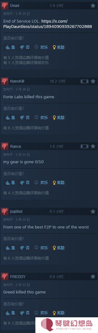 Steam差评如潮后 类怪猎游戏《无畏》5月正式关服
