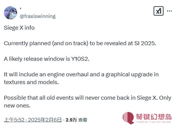 传闻：《彩虹六号：围攻2》正在开发中 即将正式公布